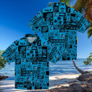 Best Miami Marlins Tropical Hawaiian Shirt   Blue & Black Patchwork Aloha Style