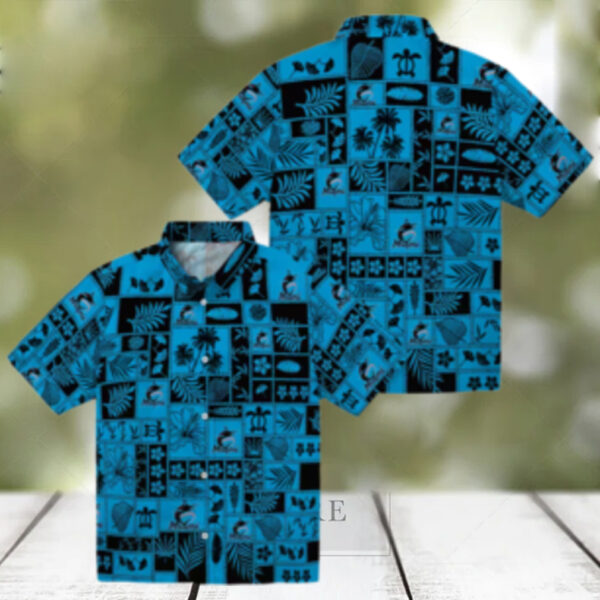 Best Miami Marlins Tropical Hawaiian Shirt   Blue & Black Patchwork Aloha Style