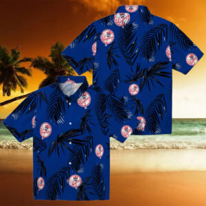 Best New York Yankees Beach Hawaiian Shirt Navy Palm Leaf Summer Fan Clothing Sunflowe