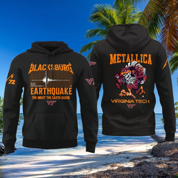 Breaking Virginia Tech Hokies Blacksburg Earthquake Hoodie Presents For Football Fans
