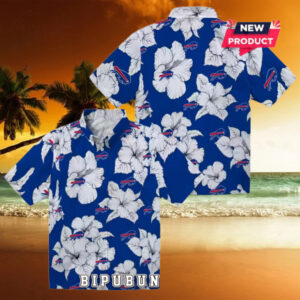 Buffalo Bills Hibiscus Blooms Hawaiian Shirt