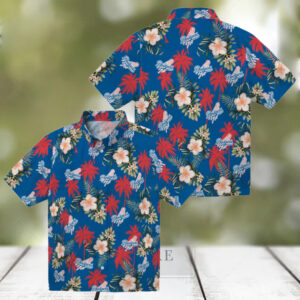 Buy LA Dodgers Blue Hawaiian Shirt Palm Tree & Hibiscus Summer Fan Wear
