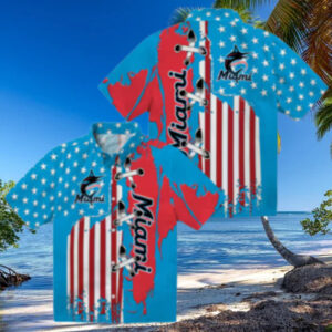 Buy Miami Marlins Stitched Flag Hawaiian Shirt   Stylish MLB Tropical Shirt for Men