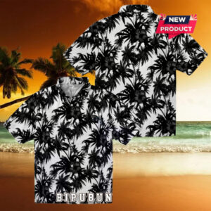 Carolina Panthers Palm Motifs Hawaiian Shirt