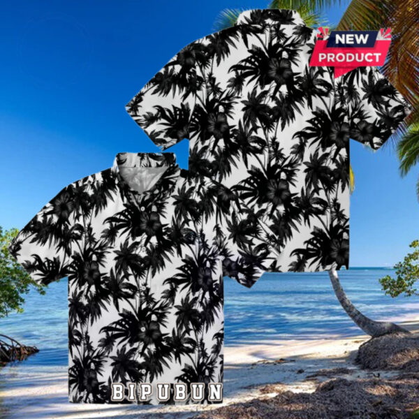 Carolina Panthers Palm Motifs Hawaiian Shirt