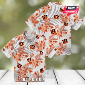 Cincinnati Bengals Hibiscus Palm Leaves Hawaiian Shirt