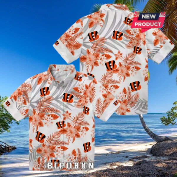 Cincinnati Bengals Hibiscus Palm Leaves Hawaiian Shirt