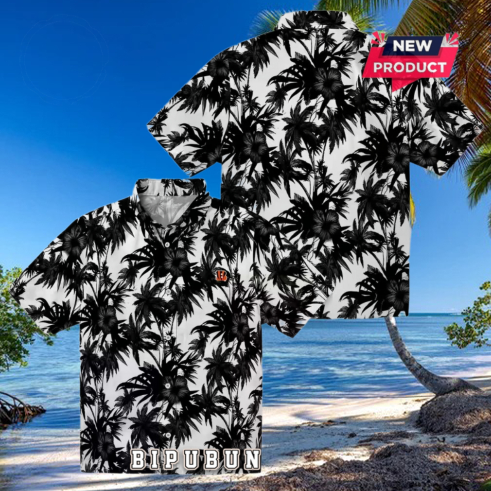 Cincinnati Bengals Palm Motifs Hawaiian Shirt Cincinnati Bengals Palm Motifs Hawaiian Shirt