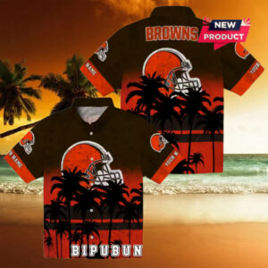 Cleveland Browns Sunset Pattern Hawaiian Shirt