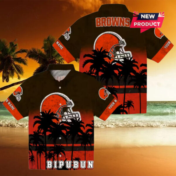 Cleveland Browns Sunset Pattern Hawaiian Shirt