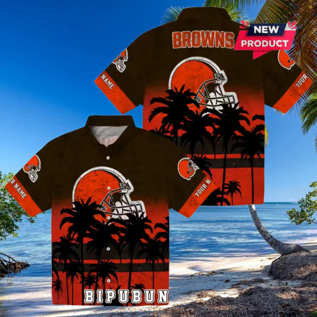 Cleveland Browns Sunset Pattern Hawaiian Shirt Cleveland Browns Sunset Pattern Hawaiian Shirt