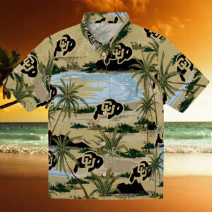 Colorado Buffaloes Palm Horizon Gold Hawaiian Shirt