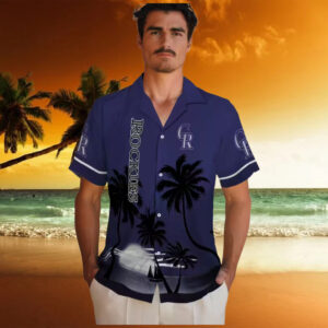 Colorado Rockies Sunset Beach Hawaiian Shirt MLB Team Aloha Shirt for Baseball Fans