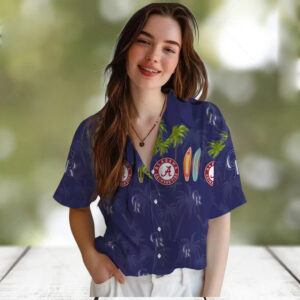 Colorado Rockies Surfboard Palm Blue Hawaiian Shirt MLB Tropical Aloha Shirt for Beach Days