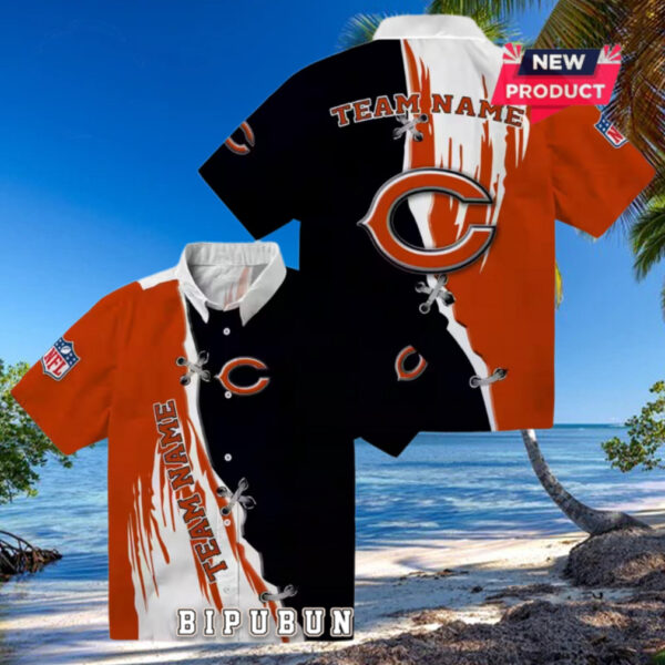 Custom Chicago Bears Edgy Streaks Hawaiian Shirt