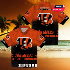 Custom Cincinnati Bengals Sunset Pattern Hawaiian Shirt
