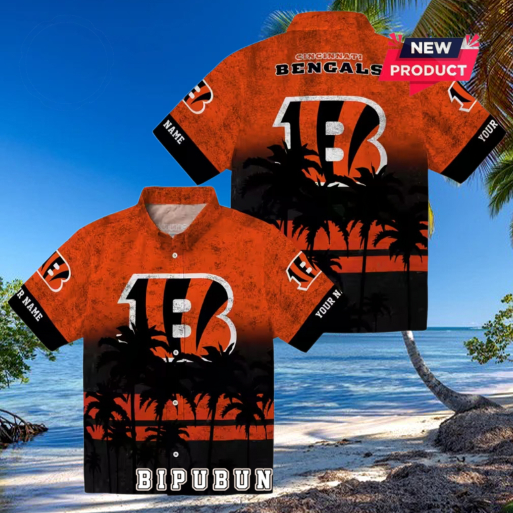 Custom Cincinnati Bengals Sunset Pattern Hawaiian Shirt Custom Cincinnati Bengals Sunset Pattern Hawaiian Shirt