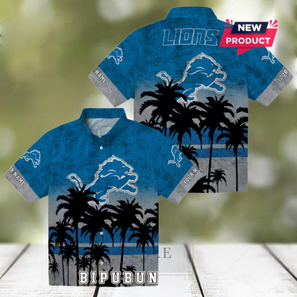Custom Detroit Lions Sunset Style Hawaiian Shirt Custom Detroit Lions Sunset Style Hawaiian Shirt