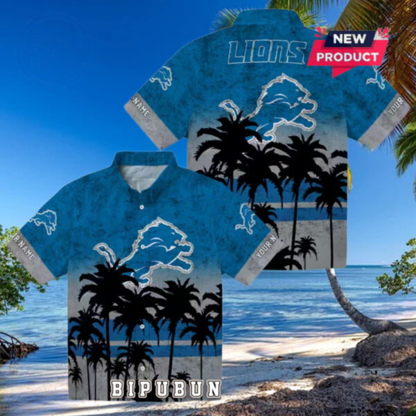 Custom Detroit Lions Sunset Style Hawaiian Shirt