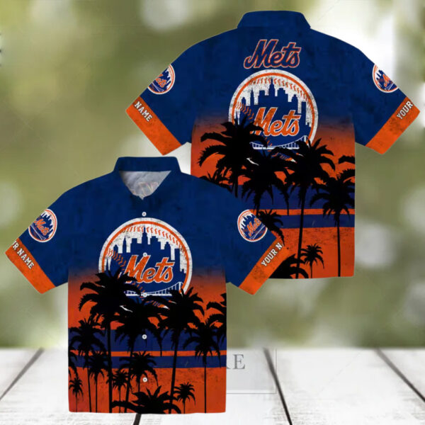 Custom New York Mets Sunset Pattern Hawaiian Shirt   MLB Fan Beach Shirt for Summer 2025