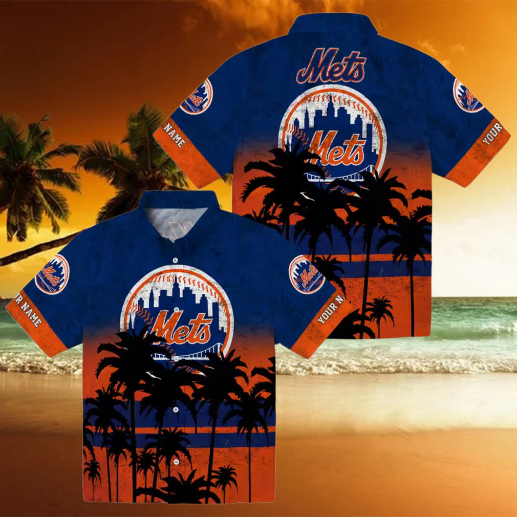 Custom New York Mets Sunset Pattern Hawaiian Shirt MLB Fan Beach Shirt for Summer 2025 Custom New York Mets Sunset Pattern Hawaiian Shirt MLB Fan Beach Shirt for Summer 2025
