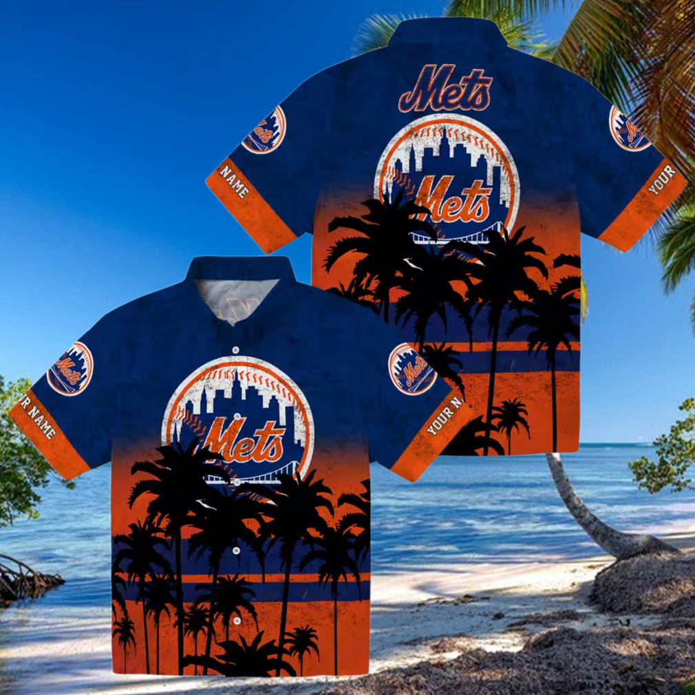 Custom New York Mets Sunset Pattern Hawaiian Shirt MLB Fan Beach Shirt for Summer 2025 Custom New York Mets Sunset Pattern Hawaiian Shirt MLB Fan Beach Shirt for Summer 2025