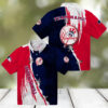 Custom New York Yankees Aloha Hawaiian Shirt   Edgy Navy & White Summer MLB Fan Apparel