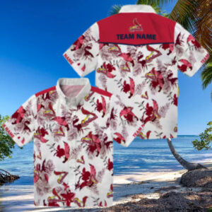 Custom St. Louis Cardinals Red White Hawaiian Shirt Botanical Tropical Fan Edition