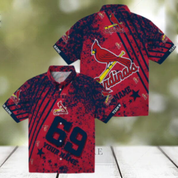 Custom Team Red St. Louis Cardinals Hawaiian Shirt   MLB Star Stripes Design for Summer Parties