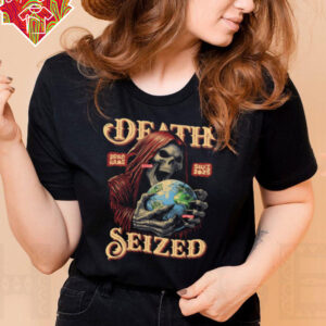 DEATH SEIZED Graphic T Shirt, ELEVENX 2025 Grim Reaper Globe Tee