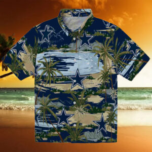 Dallas Cowboys Palm Horizon Blue Hawaiian Shirt