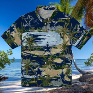 Dallas Cowboys Palm Horizon Blue Hawaiian Shirt