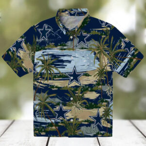 Dallas Cowboys Palm Horizon Blue Hawaiian Shirt