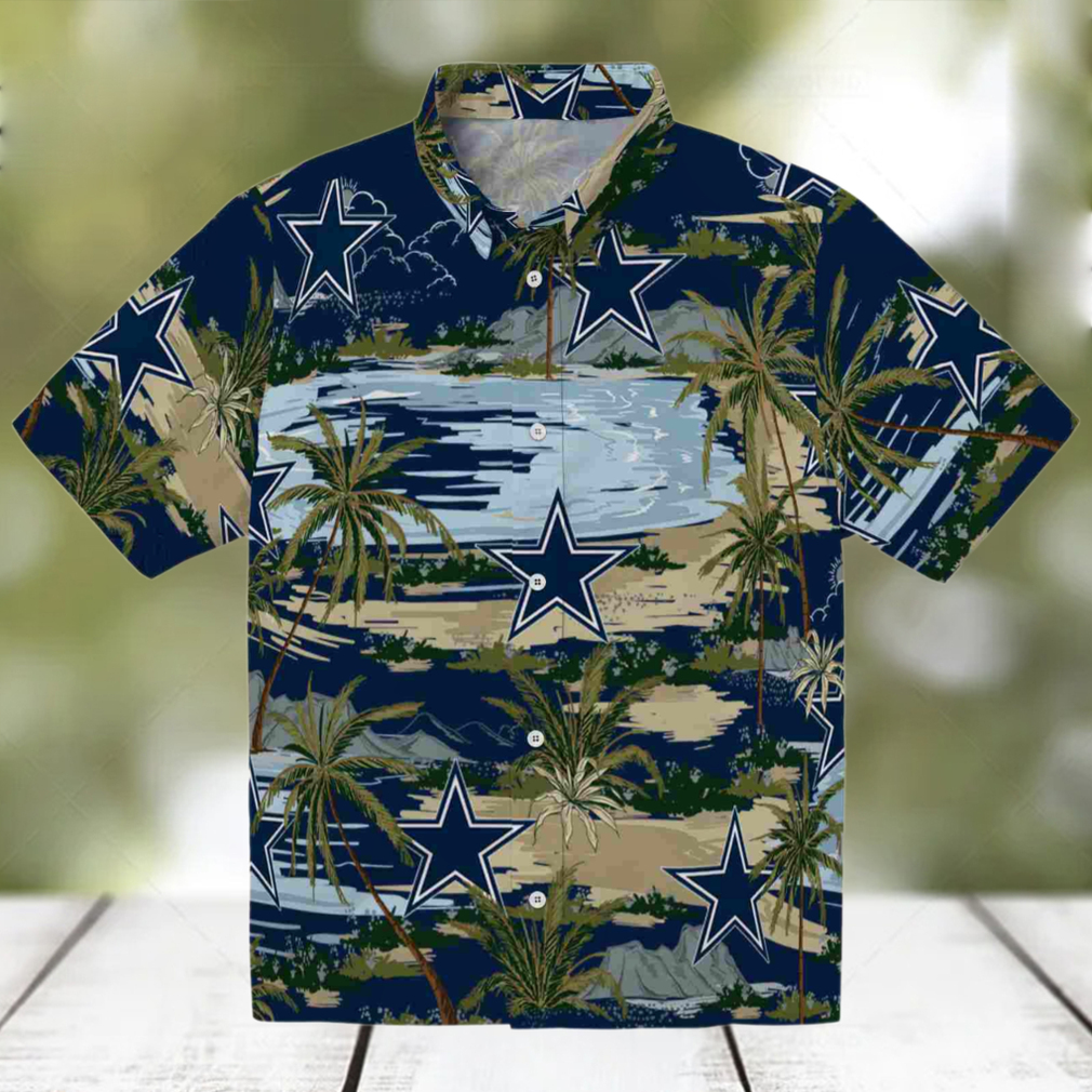 Dallas Cowboys Palm Horizon Blue Hawaiian Shirt Dallas Cowboys Palm Horizon Blue Hawaiian Shirt