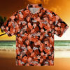 Kansas City Royals Hawaiian Short Sleeve Shirt   Patriotic Hibiscus Aloha Summer Blue White