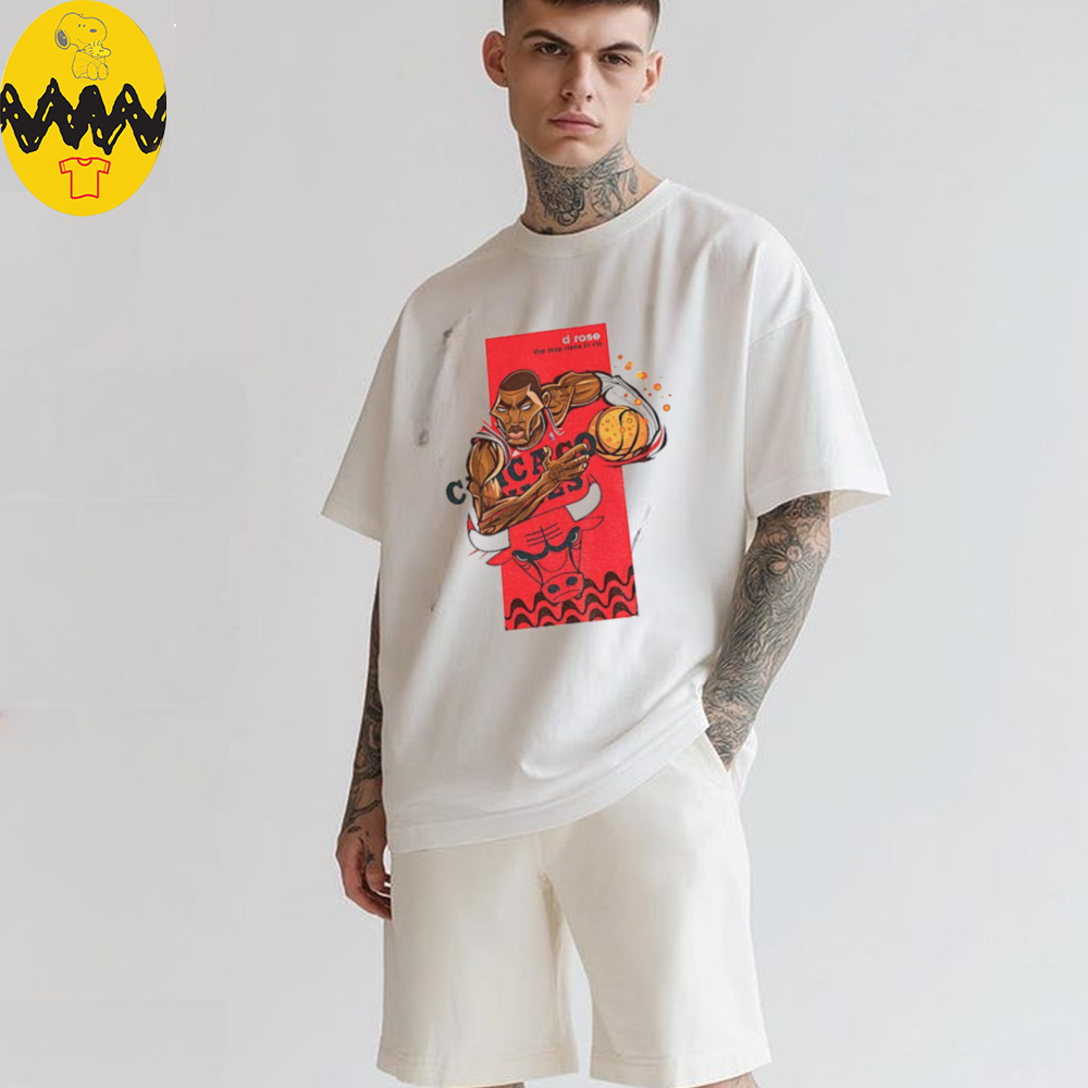 Derrick Rose Chicago Bulls NBA Basketball cartoon the MVP rises in rio shirt Derrick Rose Chicago Bulls NBA Basketball cartoon the MVP rises in rio shirt