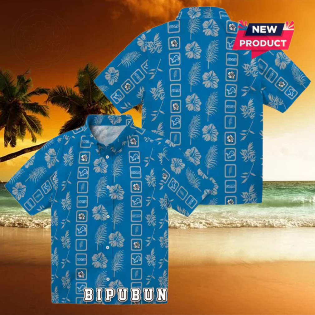 Detroit Lions Framed Floral NIke Hawaiian Shirt Detroit Lions Framed Floral NIke Hawaiian Shirt