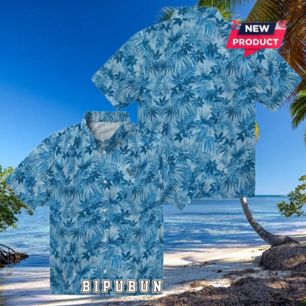 Detroit Lions Leafy Style Hawaiian Shirt