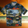 Detroit Tigers Palm Horizon Navy Hawaiian Shirt