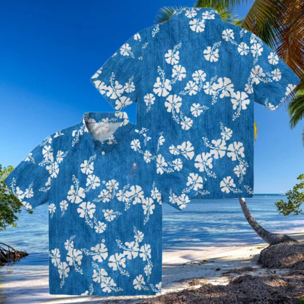 Dodgers Aloha Floral Hawaiian Shirt   Men’s Blue Summer Baseball Fan Apparel