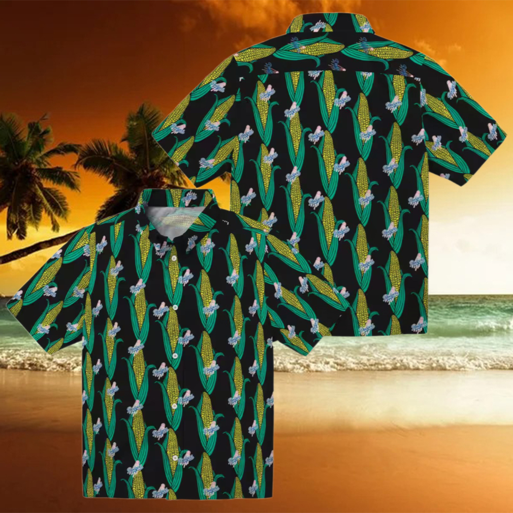 Dodgers Black and Green Hawaiian Shirt Corn Motif Baseball Fan Gift Dodgers Black and Green Hawaiian Shirt Corn Motif Baseball Fan Gift