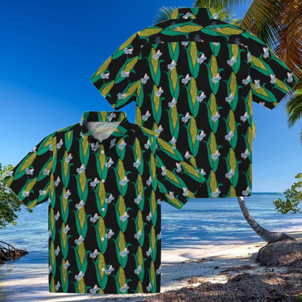 Dodgers Black and Green Hawaiian Shirt Corn Motif Baseball Fan Gift Dodgers Black and Green Hawaiian Shirt Corn Motif Baseball Fan Gift