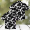 Dodgers Black and White Aloha Hawaiian Shirt   Tropical Palm MLB Baseball Fan Gift