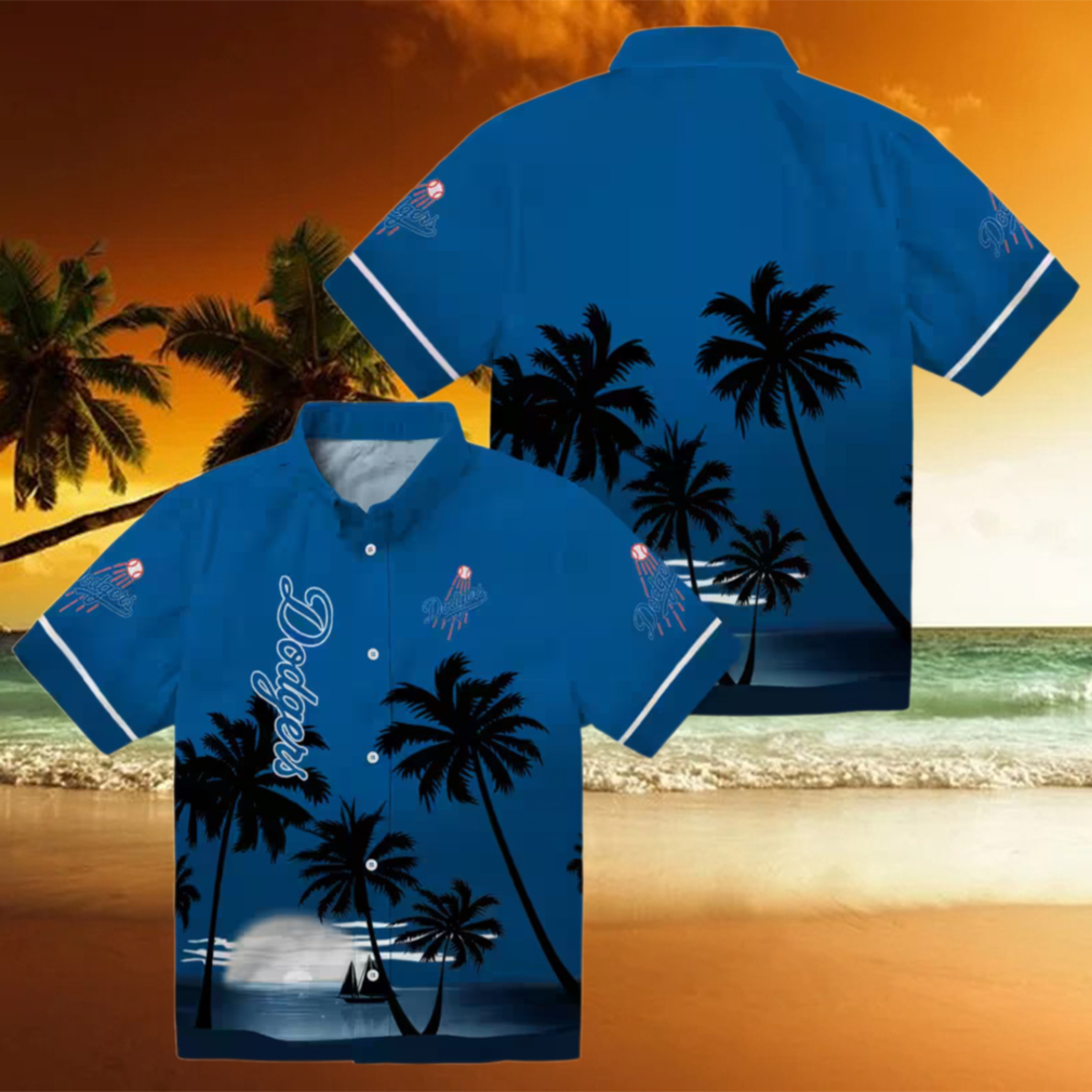 Dodgers Blue Black Tropical Hawaiian Shirt Sunset Beach MLB Fan Apparel Dodgers Blue Black Tropical Hawaiian Shirt Sunset Beach MLB Fan Apparel