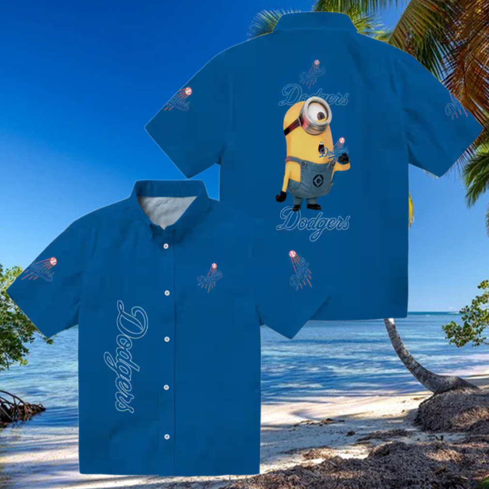 Dodgers Blue Hawaiian Shirt with Stuart Minion MLB Vacation Apparel Dodgers Blue Hawaiian Shirt with Stuart Minion MLB Vacation Apparel