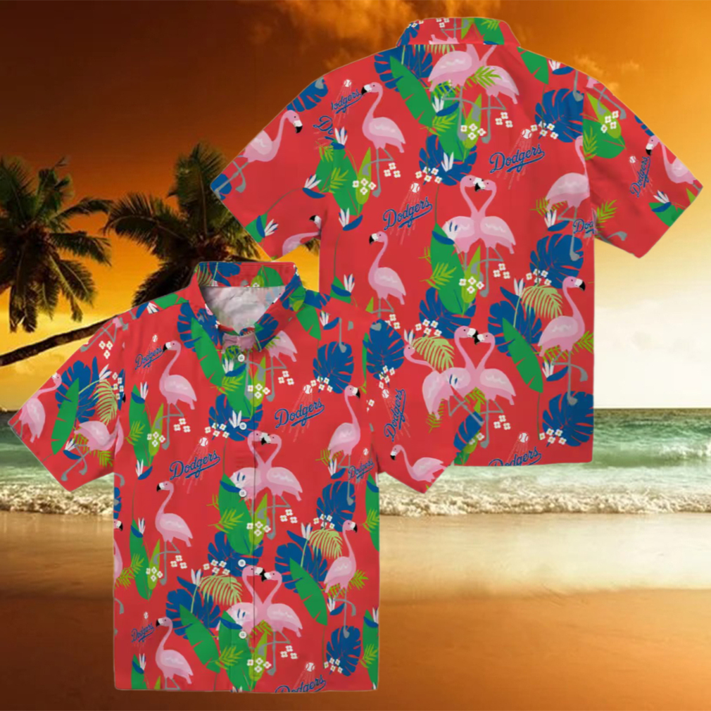 Dodgers Floral Flamingo Hawaiian Shirt MLB Tropical Beach Shirt Gift for Fans Dodgers Floral Flamingo Hawaiian Shirt MLB Tropical Beach Shirt Gift for Fans