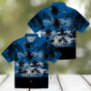 Dodgers Sunset Scene Hawaiian Shirt   Blue & Black Summer Vacation Wear