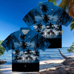 Dodgers Sunset Scene Hawaiian Shirt Blue & Black Summer Vacation Wear