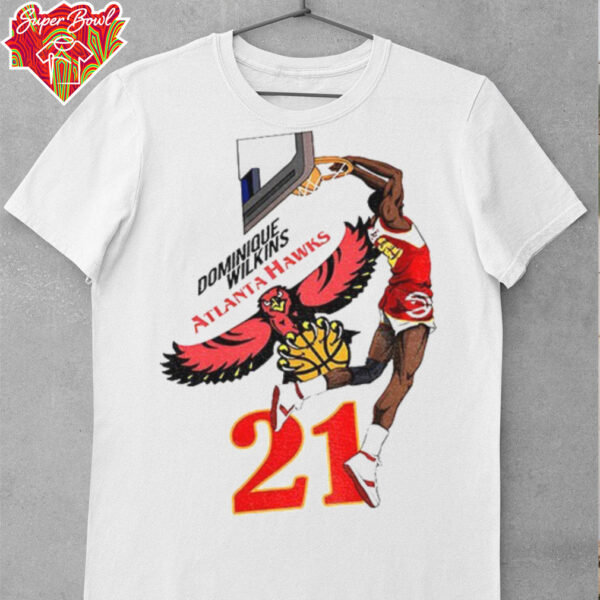 Dominique Wilkins 21 Atlanta Hawks NBA Player Basketball shirt