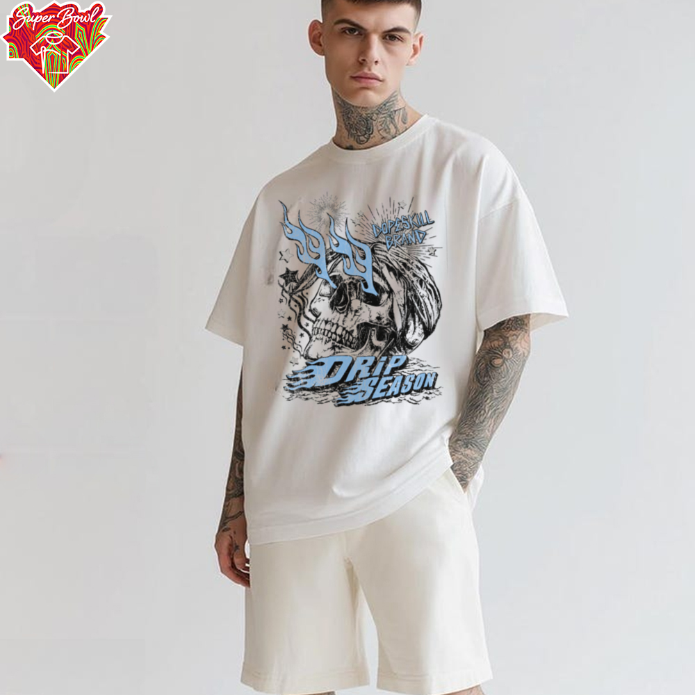 Dopeskill Brand Drip Season Skull Graphic T Shirt Dopeskill Brand Drip Season Skull Graphic T Shirt